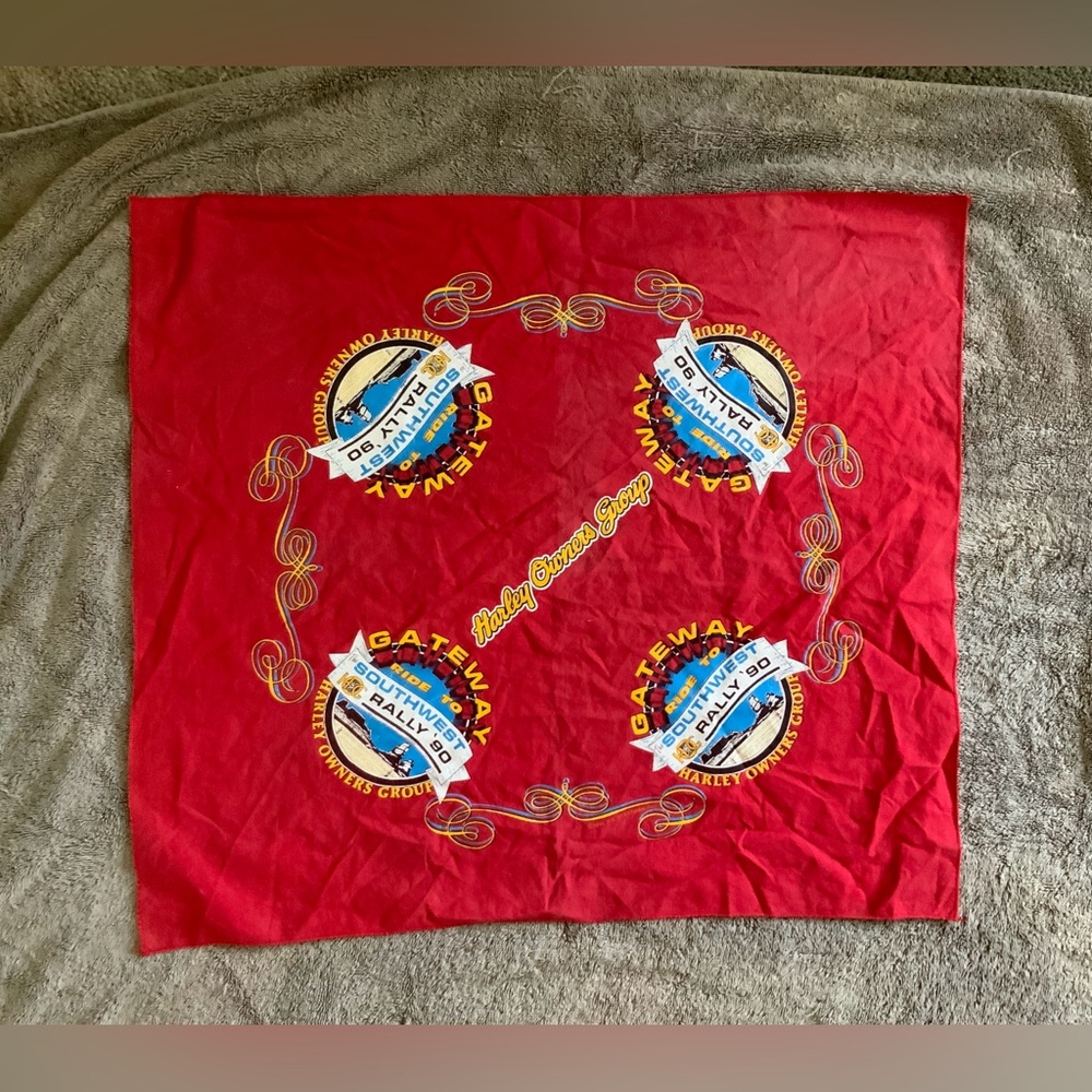 VINTAGE, Harley-Davidson Red Rally Bandana